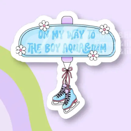 On My Way To the Boy Aquarium Rear Mirror Vinyl Sticker
