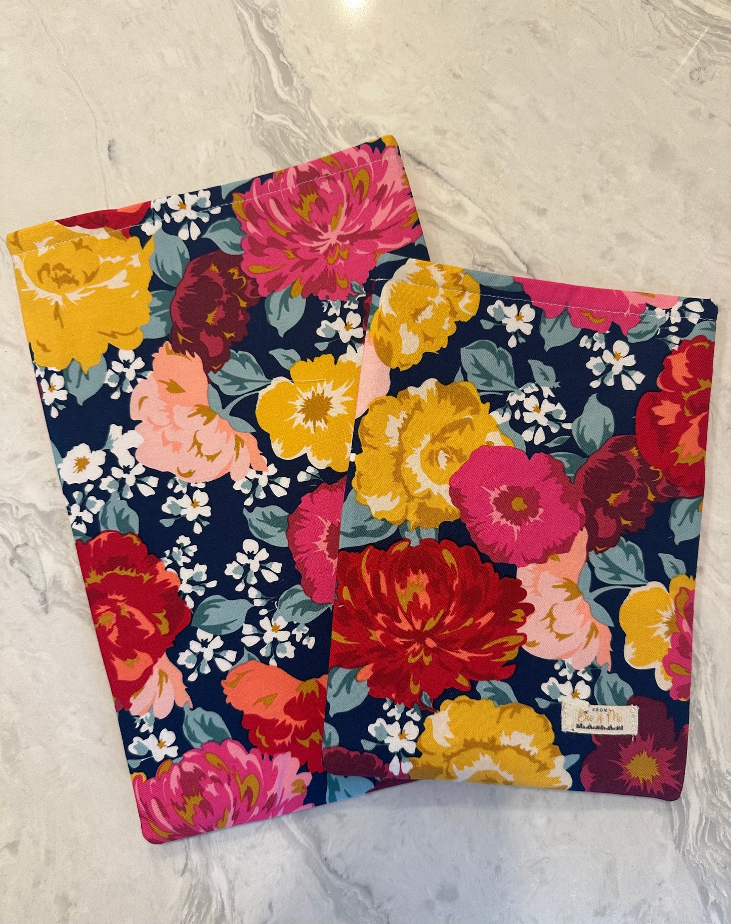 Navy Florals Book Sleeve