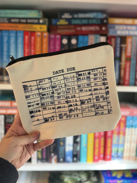 Vintage Library Card Cosmetic Bag