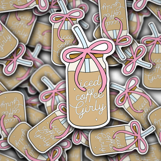 Vinyl Sticker Decal Coquette Iced Coffee Girly